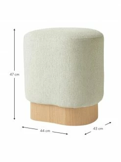 Westwing Collection Tabouret tissu bouclé vert matcha Yves, larg. 43 x haut. 47 cm -furniture Soldes Tabouret tissu boucle vert matcha Yves 3
