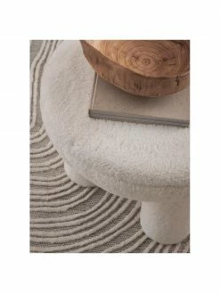 Tabouret tissu peluche blanc Bigfant, Ø 61 x haut. 43 cm 7 Tabouret tissu peluche blanc Bigfant, Ø 61 x haut. 43 cm -furniture Soldes Tabouret tissu peluche blanc Bigfant 2