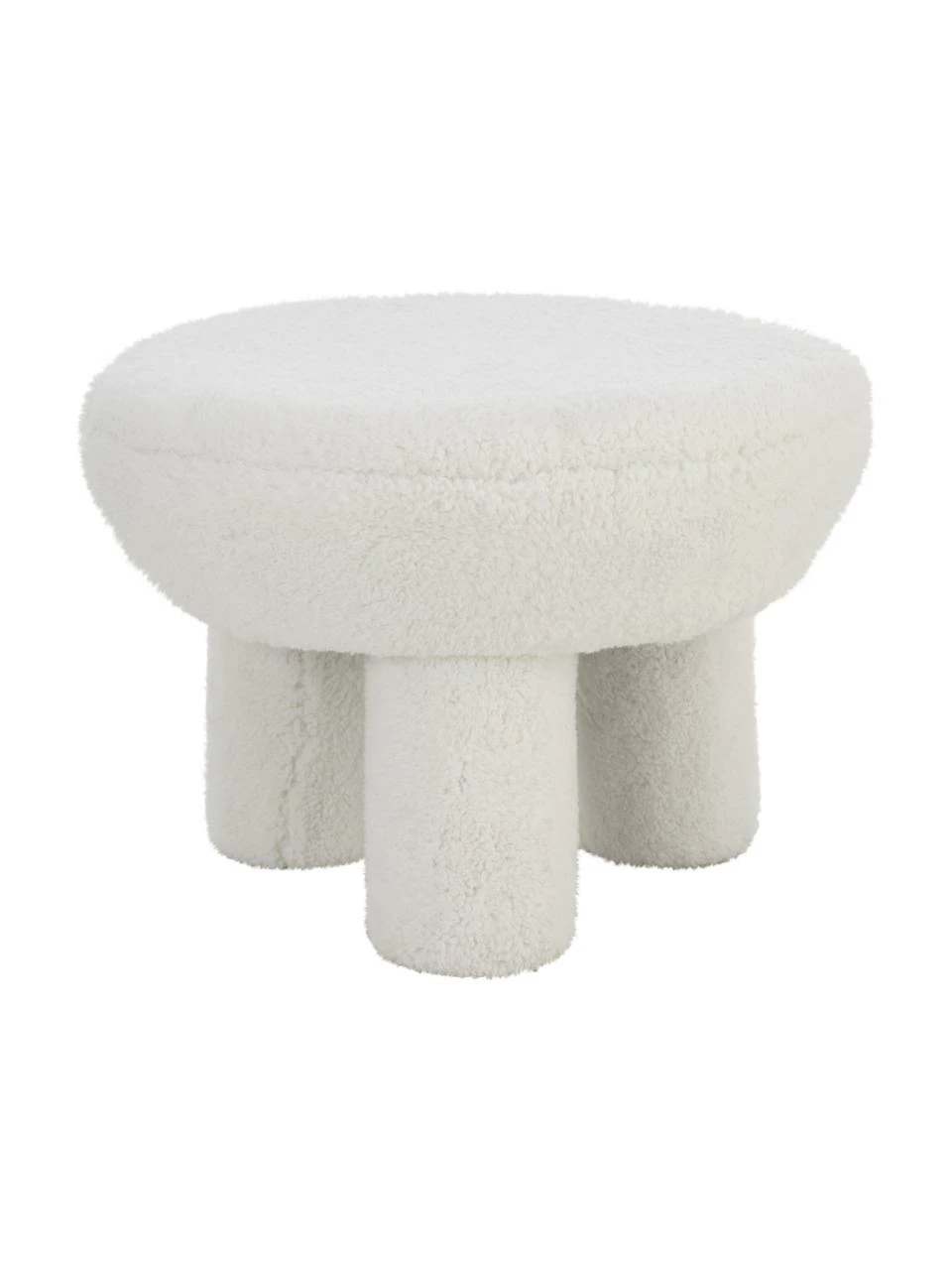 Tabouret tissu peluche blanc Bigfant, Ø 61 x haut. 43 cm 1 Tabouret tissu peluche blanc Bigfant, Ø 61 x haut. 43 cm