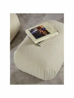 Westwing Collection Tabouret tissu peluche blanc cassé Stanley, larg. 76 x prof. 50 cm 9 Westwing Collection Tabouret tissu peluche blanc cassé Stanley, larg. 76 x prof. 50 cm -furniture Soldes Tabouret tissu peluche blanc casse Stanley 3