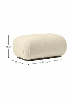 Westwing Collection Tabouret tissu peluche blanc cassé Stanley, larg. 76 x prof. 50 cm 10 Westwing Collection Tabouret tissu peluche blanc cassé Stanley, larg. 76 x prof. 50 cm -furniture Soldes Tabouret tissu peluche blanc casse Stanley 4