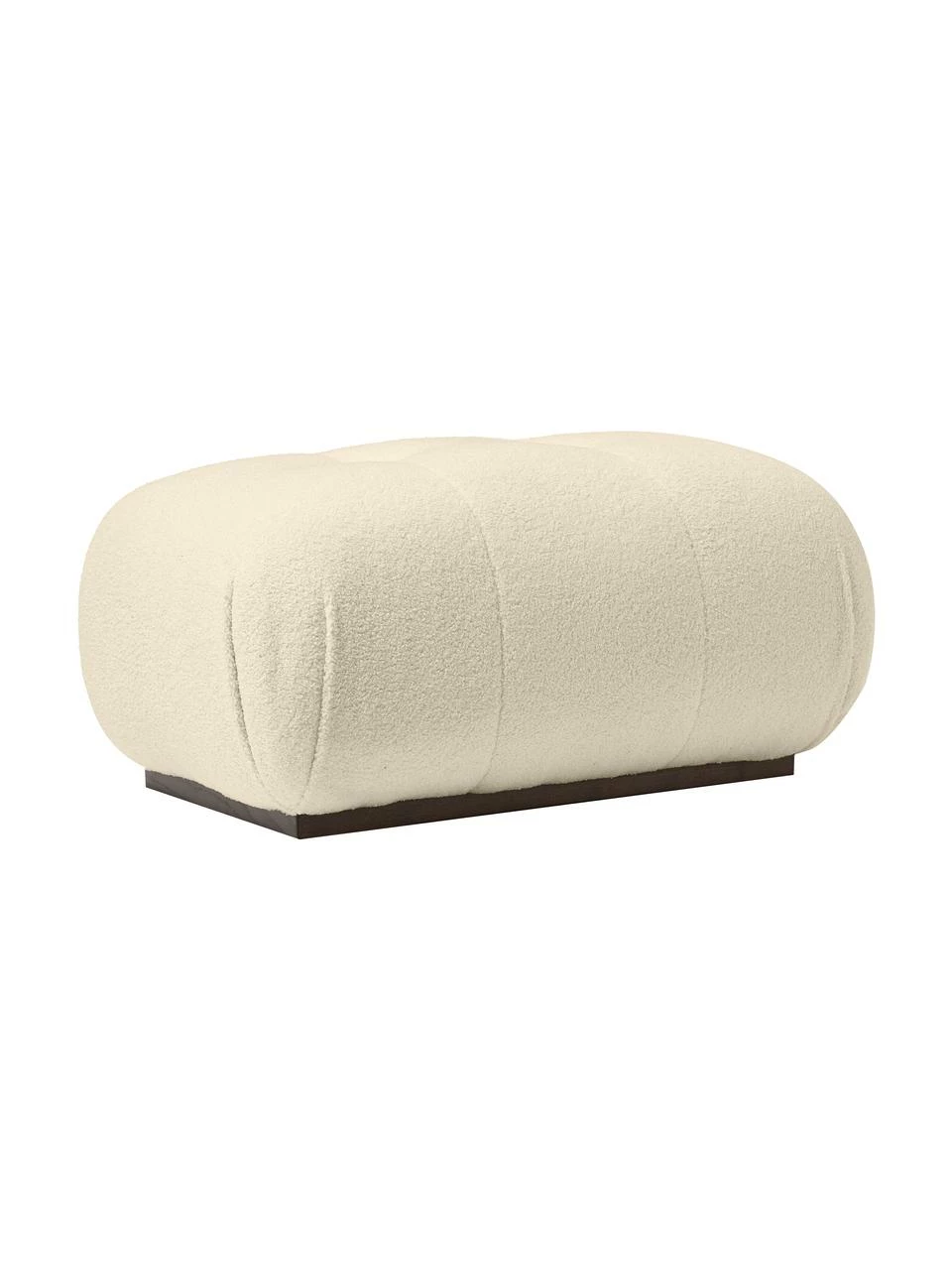 Westwing Collection Tabouret tissu peluche blanc cassé Stanley, larg. 76 x prof. 50 cm 1 Westwing Collection Tabouret tissu peluche blanc cassé Stanley, larg. 76 x prof. 50 cm