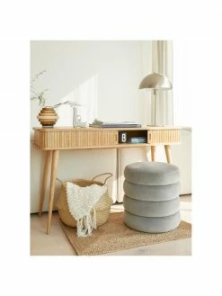 Westwing Collection Tabouret velours Alto, Ø 42 x haut. 48 cm -furniture Soldes Tabouret velours Alto 2