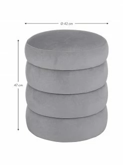 Westwing Collection Tabouret velours Alto, Ø 42 x haut. 48 cm -furniture Soldes Tabouret velours Alto 3