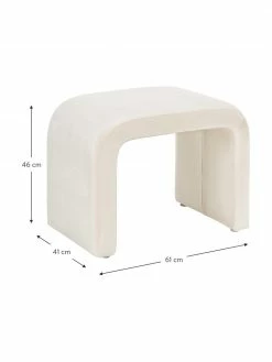 Westwing Collection Tabouret velours blanc créme Penelope, larg. 61 x haut. 46 cm 8 Westwing Collection Tabouret velours blanc créme Penelope, larg. 61 x haut. 46 cm -furniture Soldes Tabouret velours blanc creme Penelope 2