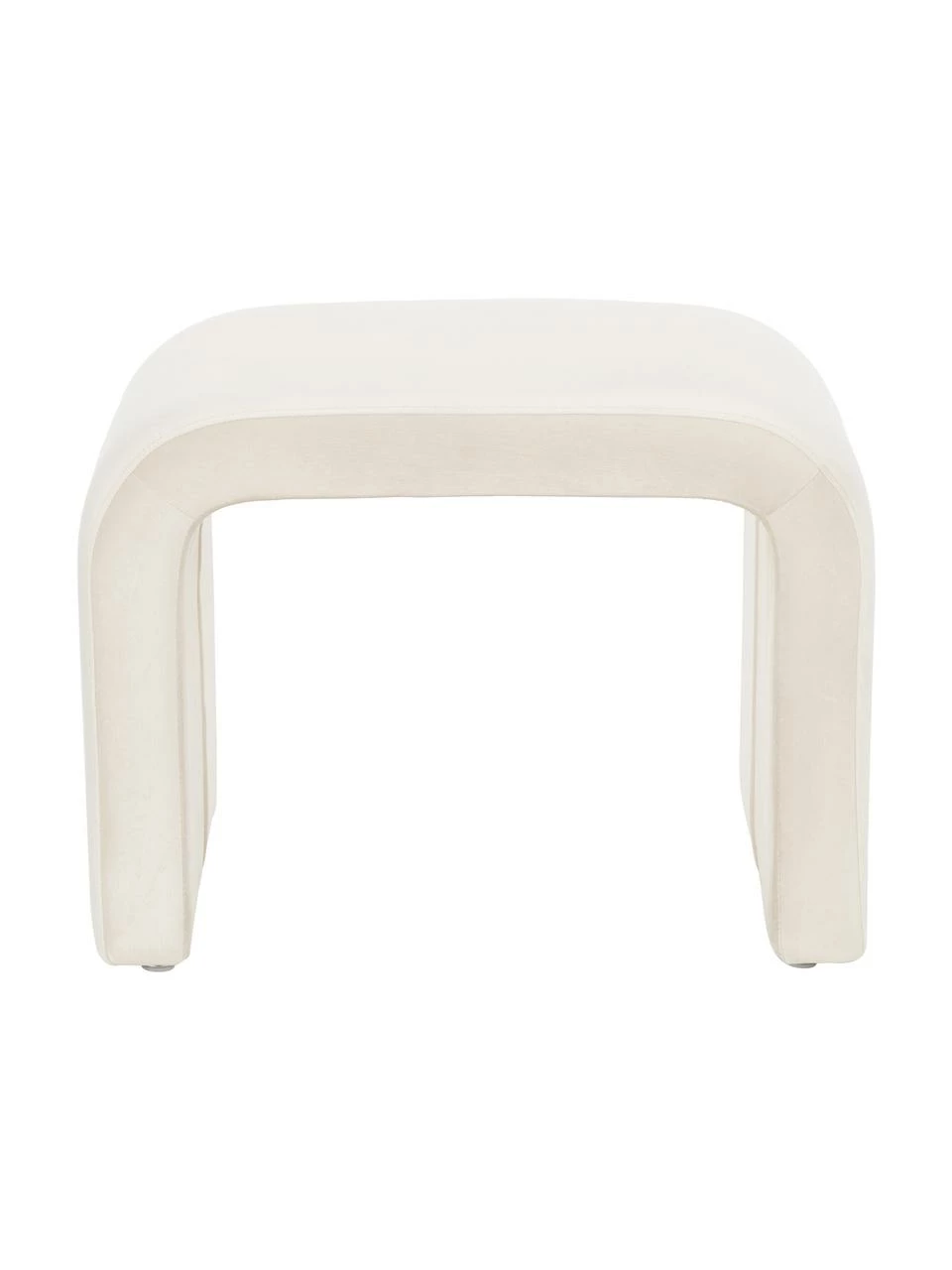 Westwing Collection Tabouret velours blanc créme Penelope, larg. 61 x haut. 46 cm 4 Westwing Collection Tabouret velours blanc créme Penelope, larg. 61 x haut. 46 cm – Image 4