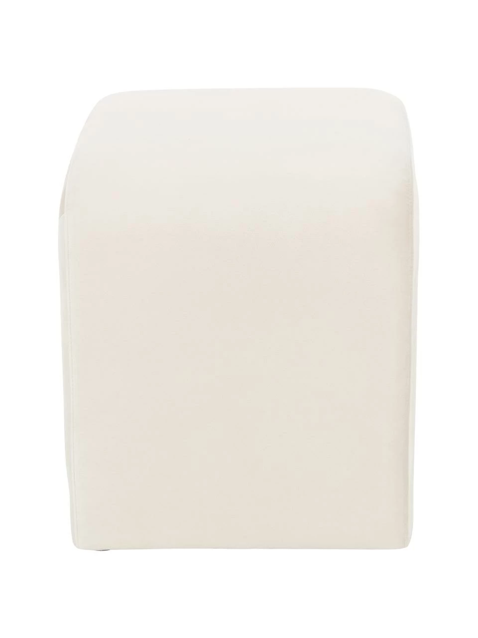 Westwing Collection Tabouret velours blanc créme Penelope, larg. 61 x haut. 46 cm 5 Westwing Collection Tabouret velours blanc créme Penelope, larg. 61 x haut. 46 cm – Image 5
