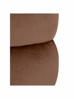 Westwing Collection Tabouret velours brun Alto, Ø 42 x haut. 47 cm -furniture Soldes Tabouret velours brun Alto 3