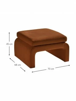 Tabouret velours brun Mika, larg. 70 x haut. 45 cm 6 Tabouret velours brun Mika, larg. 70 x haut. 45 cm -furniture Soldes Tabouret velours brun Mika 2