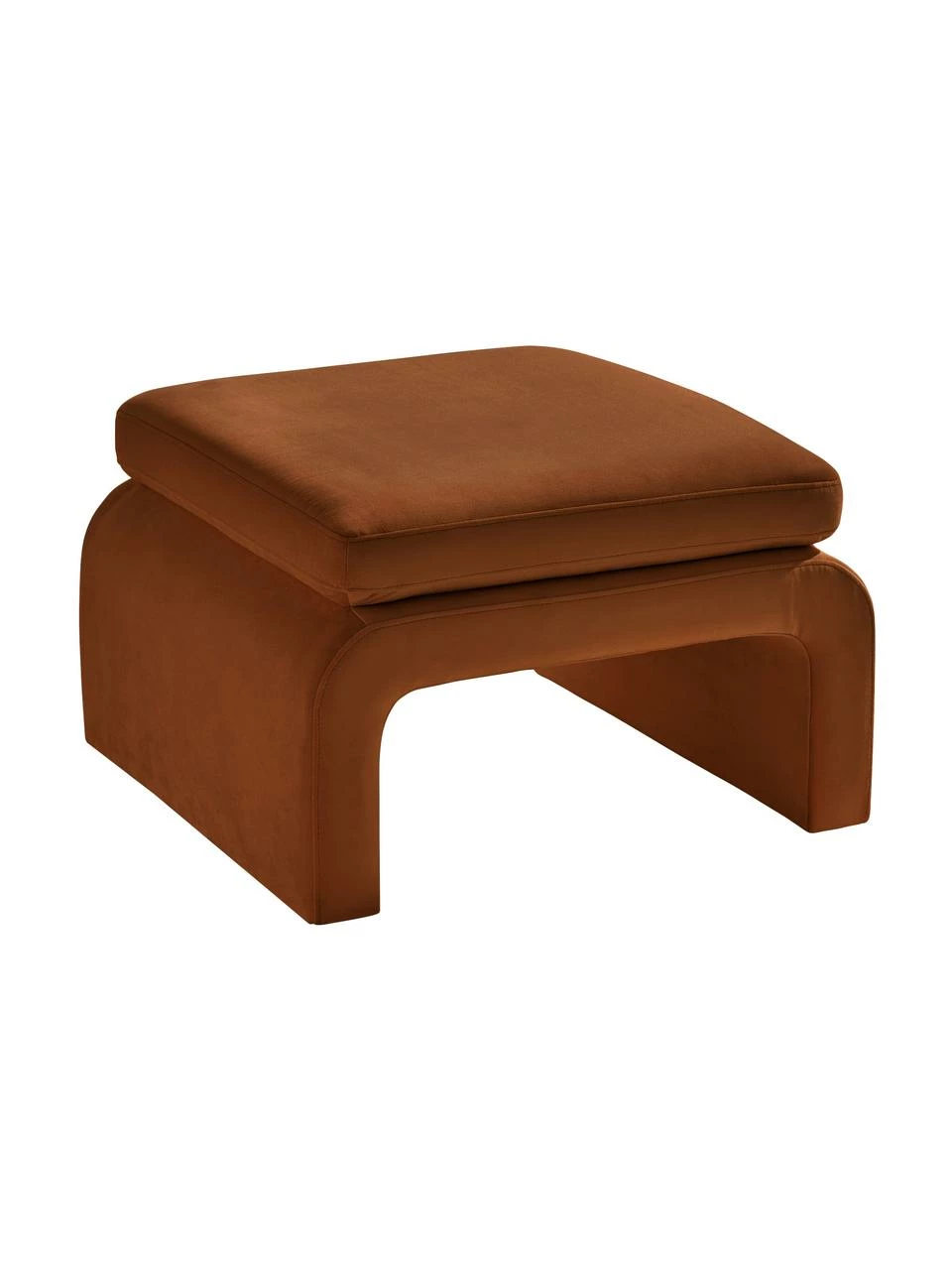Tabouret velours brun Mika, larg. 70 x haut. 45 cm 1 Tabouret velours brun Mika, larg. 70 x haut. 45 cm