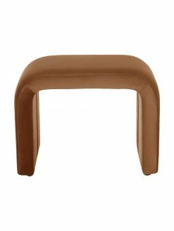 Westwing Collection Tabouret velours brun Penelope, larg. 61 x haut. 46 cm -furniture Soldes Tabouret velours brun Penelope 3