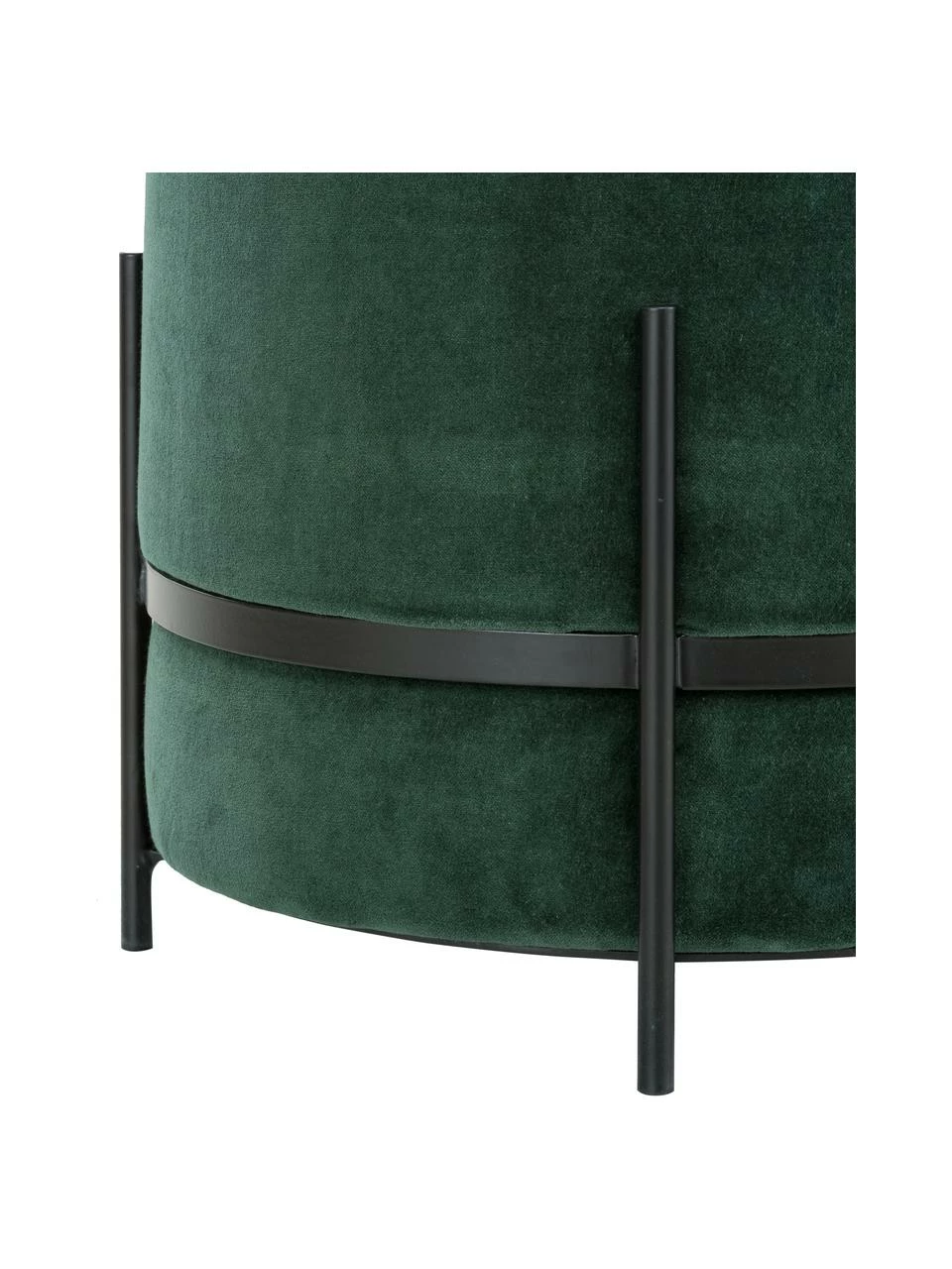 Westwing Collection Tabouret velours vert foncé Haven, ∅ 38 x haut. 45 cm 5 Westwing Collection Tabouret velours vert foncé Haven, ∅ 38 x haut. 45 cm – Image 5