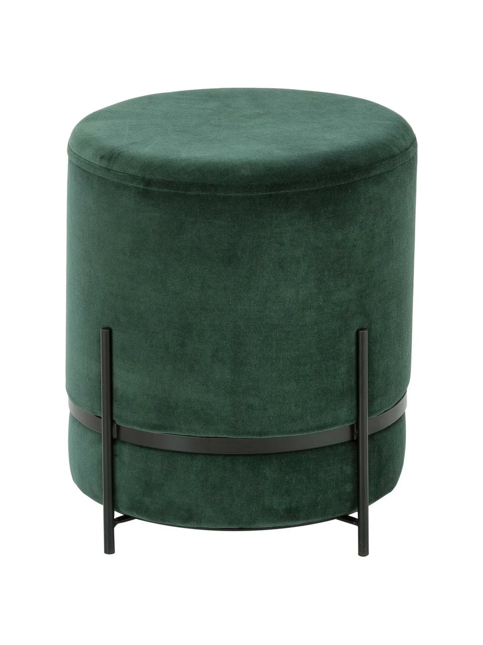 Westwing Collection Tabouret velours vert foncé Haven, ∅ 38 x haut. 45 cm 1 Westwing Collection Tabouret velours vert foncé Haven, ∅ 38 x haut. 45 cm