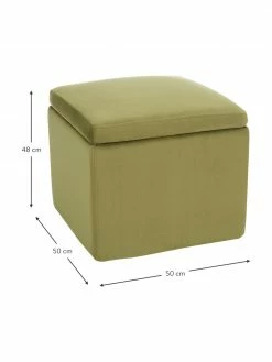 Westwing Collection Tabouret velours vert olive avec rangement Winou, larg. 50 x haut. 48 cm 9 Westwing Collection Tabouret velours vert olive avec rangement Winou, larg. 50 x haut. 48 cm -furniture Soldes Tabouret velours vert olive avec rangement Winou 3