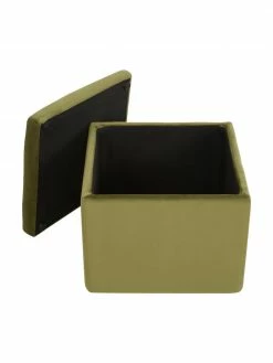Westwing Collection Tabouret velours vert olive avec rangement Winou, larg. 50 x haut. 48 cm 10 Westwing Collection Tabouret velours vert olive avec rangement Winou, larg. 50 x haut. 48 cm -furniture Soldes Tabouret velours vert olive avec rangement Winou 4