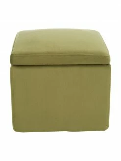 Westwing Collection Tabouret velours vert olive avec rangement Winou, larg. 50 x haut. 48 cm 11 Westwing Collection Tabouret velours vert olive avec rangement Winou, larg. 50 x haut. 48 cm -furniture Soldes Tabouret velours vert olive avec rangement Winou 5