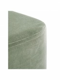 Westwing Collection Tabouret velours vert sauge Harper, larg. 46 x haut. 44 cm -furniture Soldes Tabouret velours vert sauge Harper 3