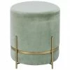 Westwing Collection Tabouret velours vert sauge Haven, ∅ 38 x haut. 45 cm