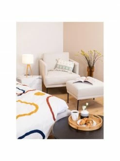 Westwing Collection Tabouret/repose-pieds beige avec pieds en métal Fluente, larg. 62 x haut. 46 cm -furniture Soldes Tabouretrepose pieds beige avec pieds en metal Fluente 2