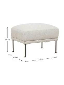 Westwing Collection Tabouret/repose-pieds beige avec pieds en métal Fluente, larg. 62 x haut. 46 cm -furniture Soldes Tabouretrepose pieds beige avec pieds en metal Fluente 3