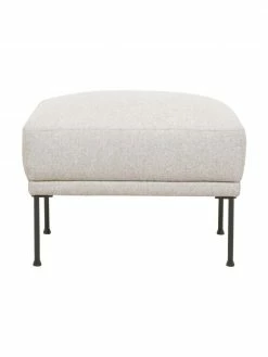 Westwing Collection Tabouret/repose-pieds beige avec pieds en métal Fluente, larg. 62 x haut. 46 cm -furniture Soldes Tabouretrepose pieds beige avec pieds en metal Fluente 4