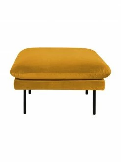Westwing Collection Tabouret/repose-pieds en velours jaune moutarde avec pieds en métal Moby, larg. 78 x haut. 48 cm -furniture Soldes Tabouretrepose pieds en velours jaune moutarde avec pieds en metal Moby 3