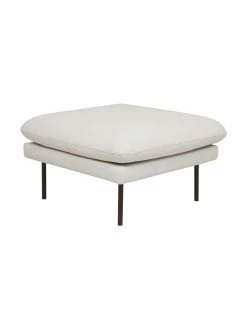Westwing Collection Tabouret/repose-pieds gris avec pieds en métal Moby, larg. 78 x haut. 48 cm