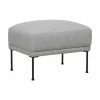 Westwing Collection Tabouret/repose-pieds gris clair avec pieds en m&eacute;tal Fluente, larg. 62 x haut. 46 cm