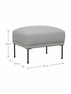Westwing Collection Tabouret/repose-pieds gris clair avec pieds en métal Fluente, larg. 62 x haut. 46 cm -furniture Soldes Tabouretrepose pieds gris clair avec pieds en metal Fluente 2