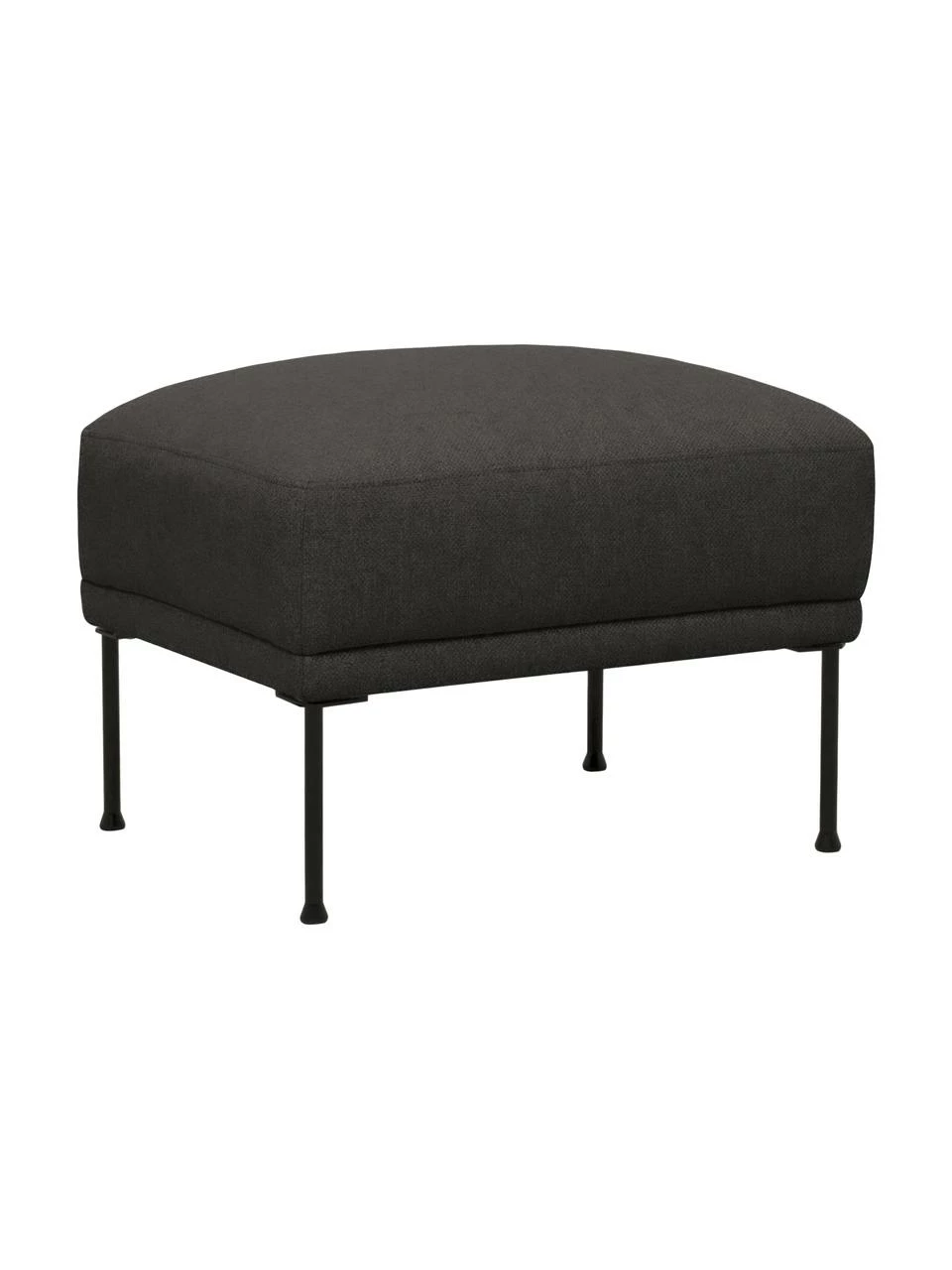 Westwing Collection Tabouret/repose-pieds gris foncé avec pieds en métal Fluente, larg. 62 x haut. 46 cm 1 Westwing Collection Tabouret/repose-pieds gris foncé avec pieds en métal Fluente, larg. 62 x haut. 46 cm