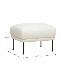 Westwing Collection Tabouret/repose-pieds peluche blanc crème Fluente, larg. 62 x haut. 46 cm -furniture Soldes Tabouretrepose pieds peluche blanc creme Fluente 2