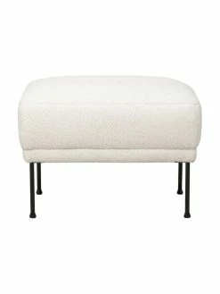 Westwing Collection Tabouret/repose-pieds peluche blanc crème Fluente, larg. 62 x haut. 46 cm -furniture Soldes Tabouretrepose pieds peluche blanc creme Fluente 3