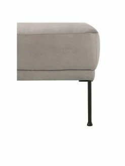 Westwing Collection Tabouret/repose-pieds velours beige avec pieds en métal Fluente, larg. 62 x haut. 46 cm -furniture Soldes Tabouretrepose pieds velours beige avec pieds en metal Fluente 4