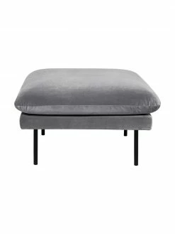Westwing Collection Tabouret/repose-pieds velours gris avec pieds en métal Moby, larg. 78 x haut. 48 cm -furniture Soldes Tabouretrepose pieds velours gris avec pieds en metal Moby 3