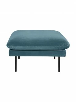 Westwing Collection Tabouret/repose-pieds velours turquoise avec pieds en métal Moby, larg. 78 x haut. 48 cm -furniture Soldes Tabouretrepose pieds velours turquoise avec pieds en metal Moby 3