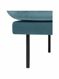 Westwing Collection Tabouret/repose-pieds velours turquoise avec pieds en métal Moby, larg. 78 x haut. 48 cm -furniture Soldes Tabouretrepose pieds velours turquoise avec pieds en metal Moby 4