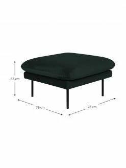 Westwing Collection Tabouret/repose-pieds velours vert foncé avec pieds en métal Moby, larg. 78 x haut. 48 cm -furniture Soldes Tabouretrepose pieds velours vert fonce avec pieds en metal Moby 3