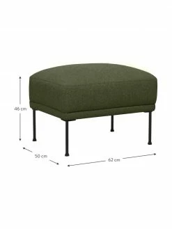 Westwing Collection Tabouret/repose-pieds vert foncé avec pieds en métal Fluente, larg. 62 x haut. 46 cm -furniture Soldes Tabouretrepose pieds vert fonce avec pieds en metal Fluente 3