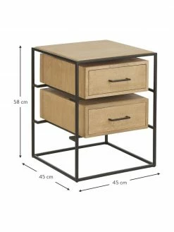 Westwing Collection table de chevet manguier massif Lyle, larg. 45 x haut. 58 cm -furniture Soldes table de chevet manguier massif Lyle 2